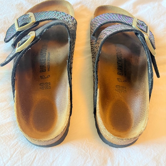 💜 Birkenstock Arizona size 40 Metallic Snake Print 💫 - Picture 4 of 12